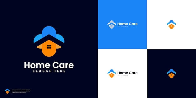 Vettore modello di progettazione del logo colorful home care