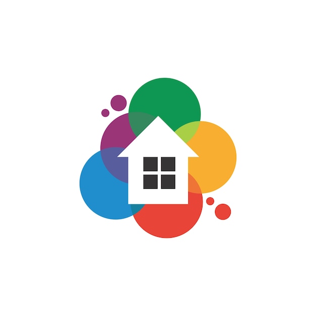 красочный шаблон логотипа дома