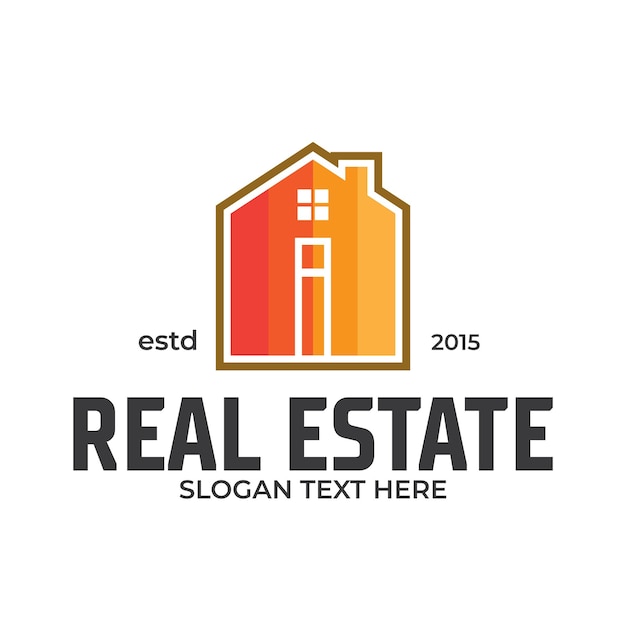 Colorful home logo with letter i illustration silhouette home illustration real estate logo design