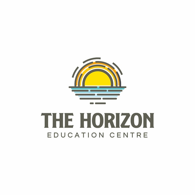 Вектор Красочный дизайн логотипа horizon ocean sea