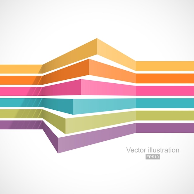 Colorful horizontal lines in perspective