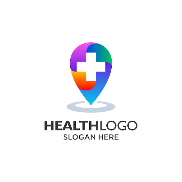 다채로운 병원 포인트 로고 디자인