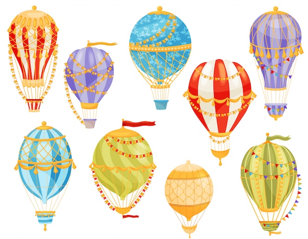 Colorful hot air balloon concept.   illustration.