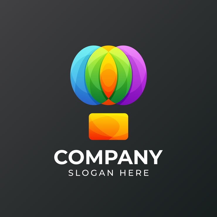 Colorful hot air balloon icon