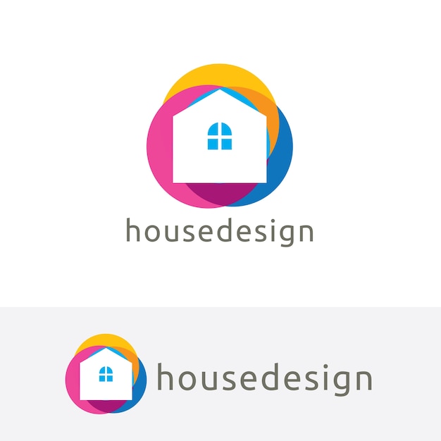 Colorful house vector logo template