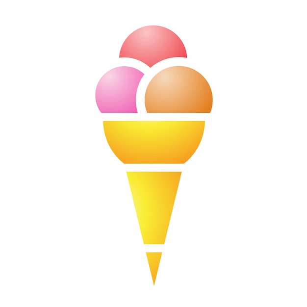 벡터 콘에 다채로운 아이스크림