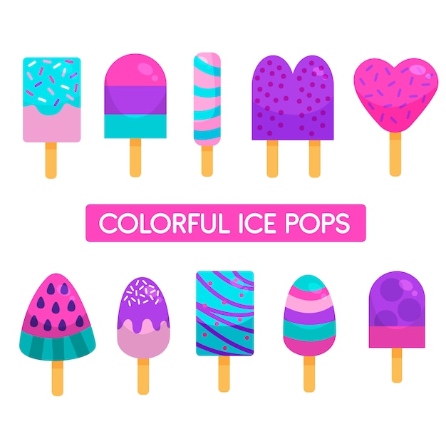 Vector colorful ice pops