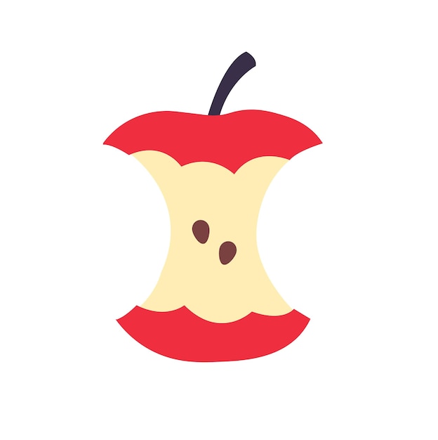 Colorful icon of red eated apple