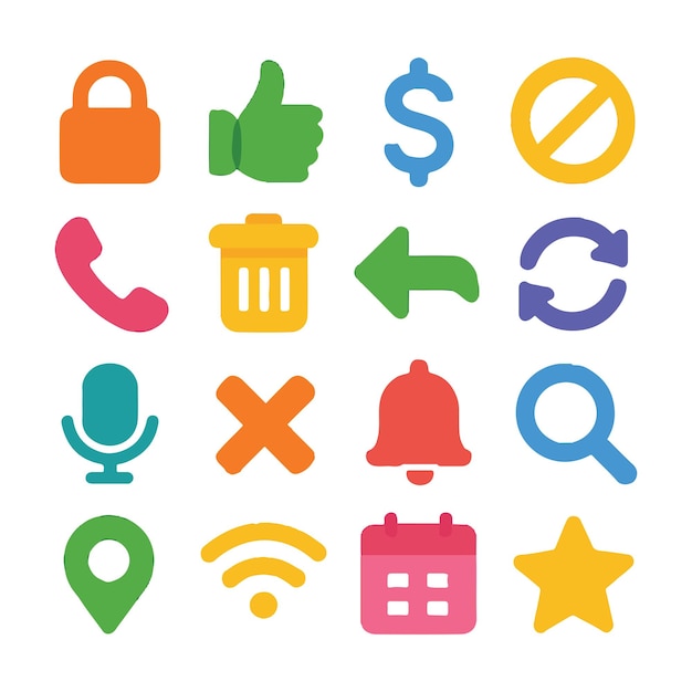 colorful icons set