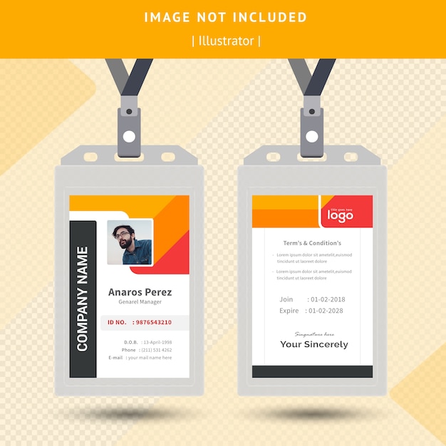 Colorful Identification Or Id Card Design