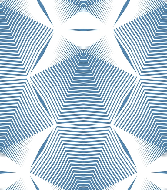 Colorful illusive abstract seamless pattern with geometric figures. Vector symmetric simple backdrop.