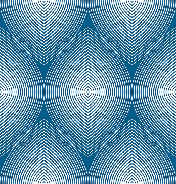 Colorful illusive abstract seamless pattern with geometric figures. Vector symmetric simple backdrop.