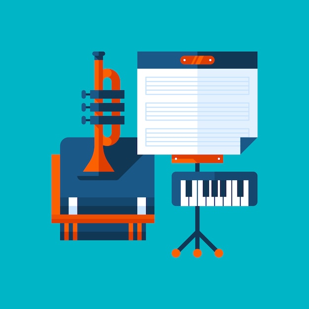 Vector colorful illustration about music education