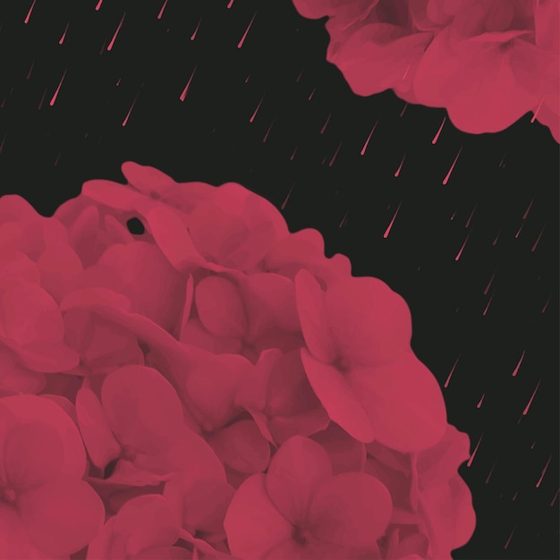 A colorful illustration of flowers with the rain on the bottom