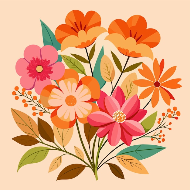 Vector a colorful illustration of flowers with the words quot spring quot on it