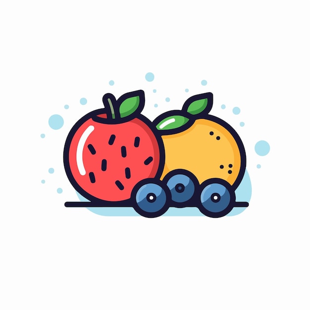 Vector a colorful illustration of fruits and berries.