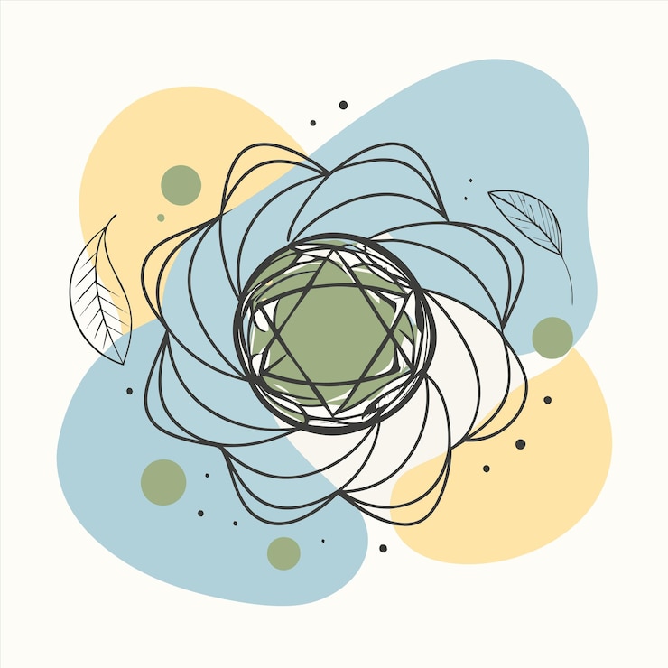 Vector a colorful illustration of a green circle with a blue circle in the middle