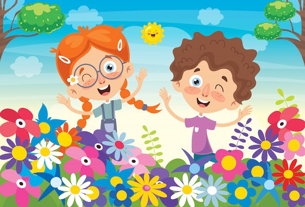 Illustrazione colorata per la giornata dei bambini felici