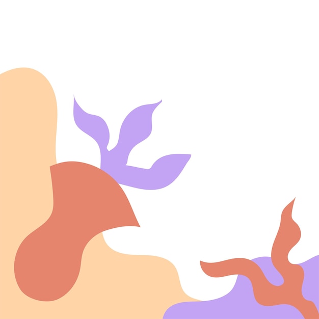紫色の葉を持つ植物のカラフルなイラスト。