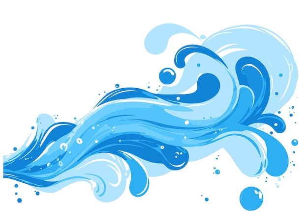 Vector colorful illustration of wave in cartoon style very useful for stickers banners drink labels