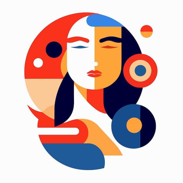 a colorful illustration of a woman's face