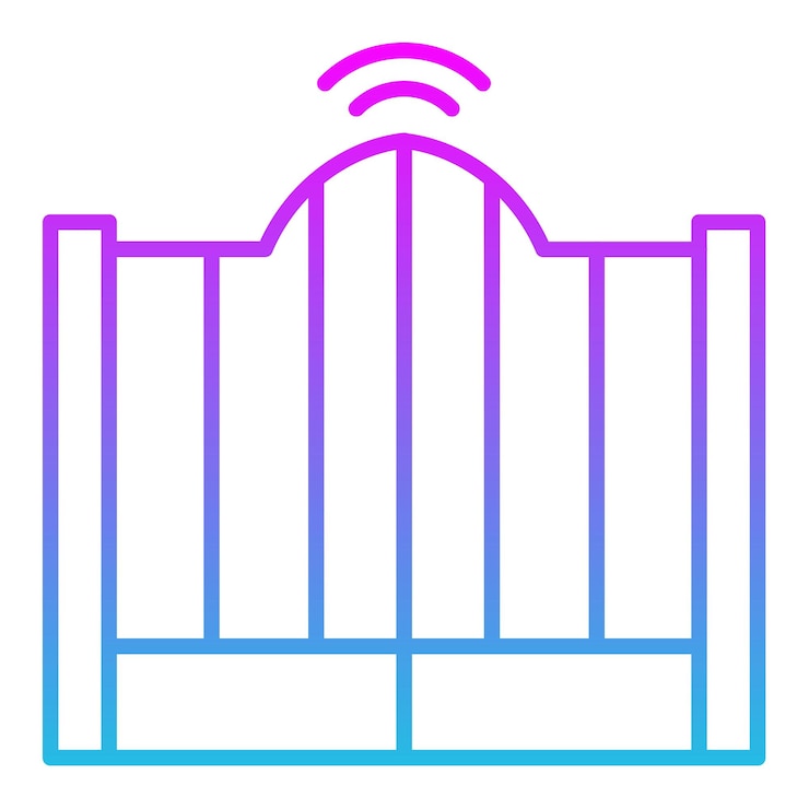 Vector a colorful image of a building with a blue and pink lines