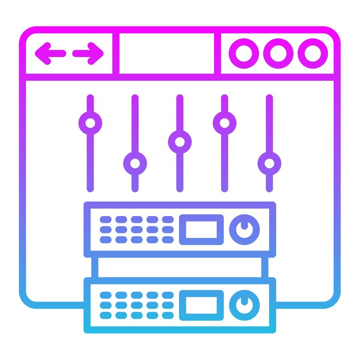 Vector a colorful image of a machine with arrows pointing to the right