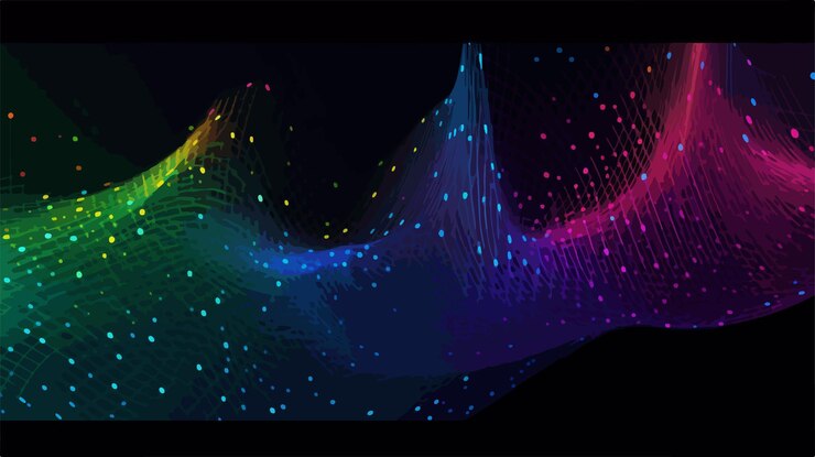 Vector a colorful image of a night sky with stars and a black background