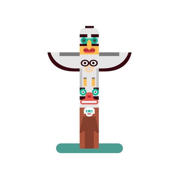 Colorful Indian totem. Vector illustration.