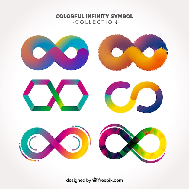 Vector colorful infinite symbol collection