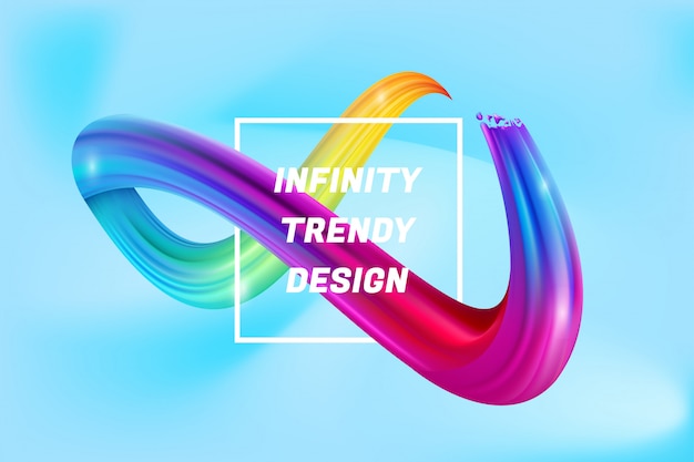 Colorful infinity shape background, Colorful 3d infinity Liquid water