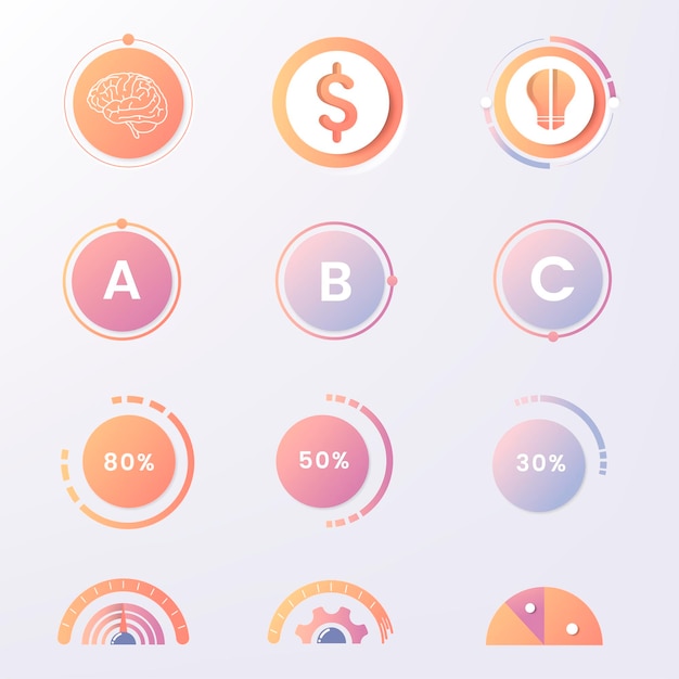 벡터 다채로운 infographic 요소 디자인 벡터