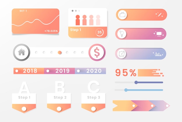 Vector colorful infographic element design vector