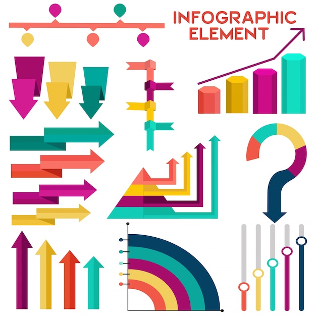 Vector colorful infographic element set.