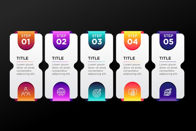 Vector colorful infographic steps collection concept