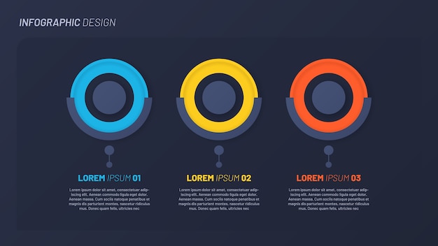 Modello di passaggi colorati infografica