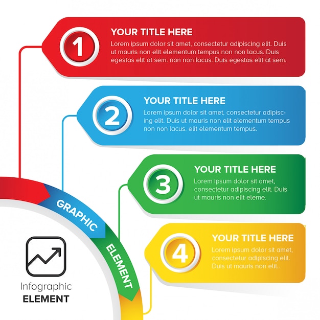 Disegno di elemento del modello infographic colorato