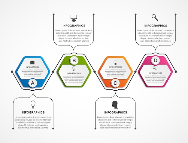 Modello colorato infografica