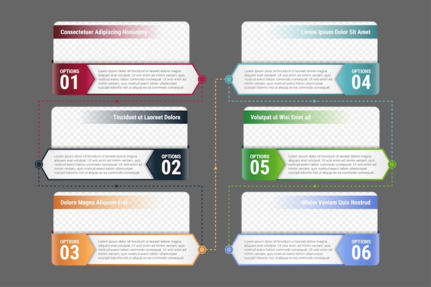 colorful Infographic typographic timeline report template with the biggest milestones photos years