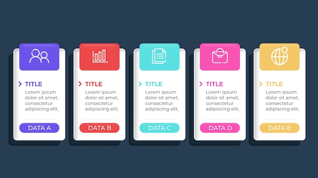 Colorful infographic with 5 options steps