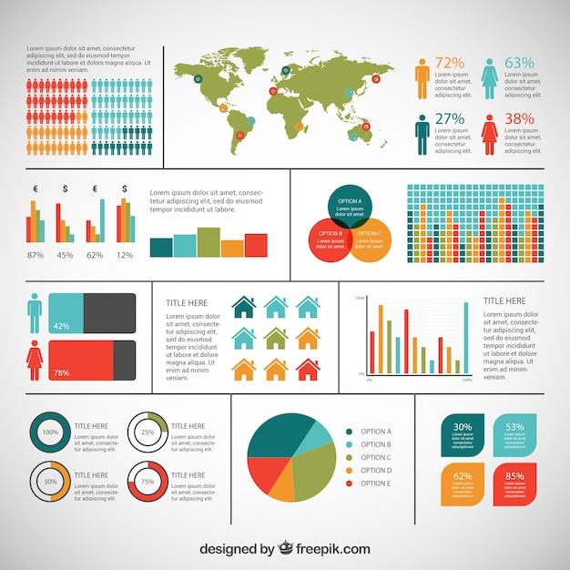 Vettore infografica colorato