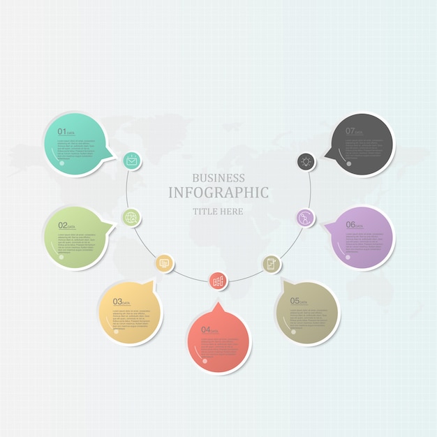 Infographics variopinto e icone per presentazione aziendale