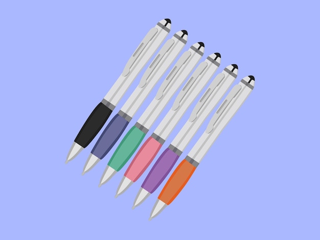 Colorful ink pens classic vector