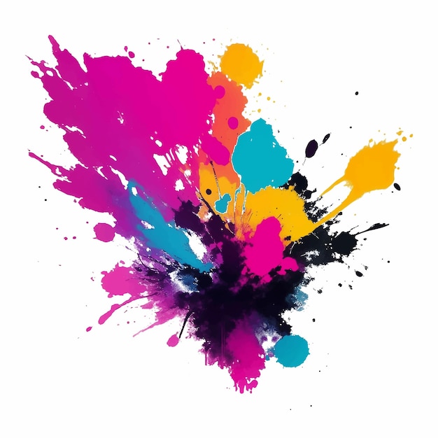 colorful ink splashes vector illustration