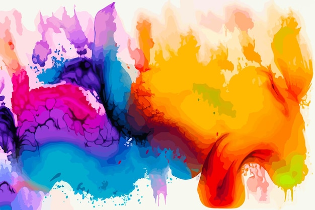 Vector colorful ink watercolor background design