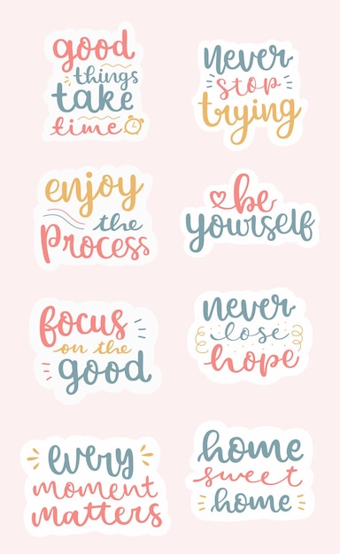 Vector colorful inspirational poster quotes inspirational and motivational lettering
