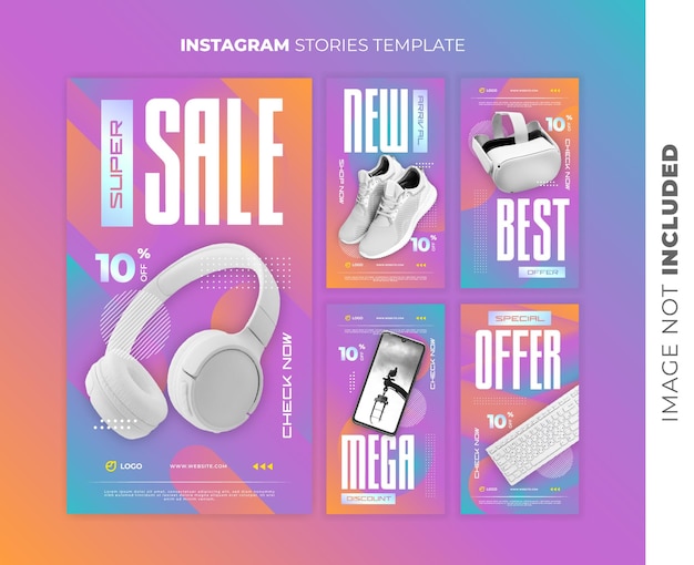 Vector colorful instagram stories template