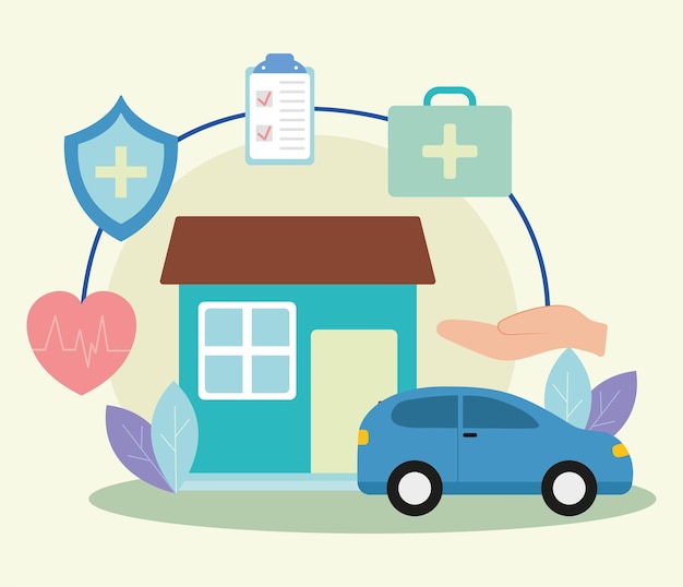 Colorful insurance illustration