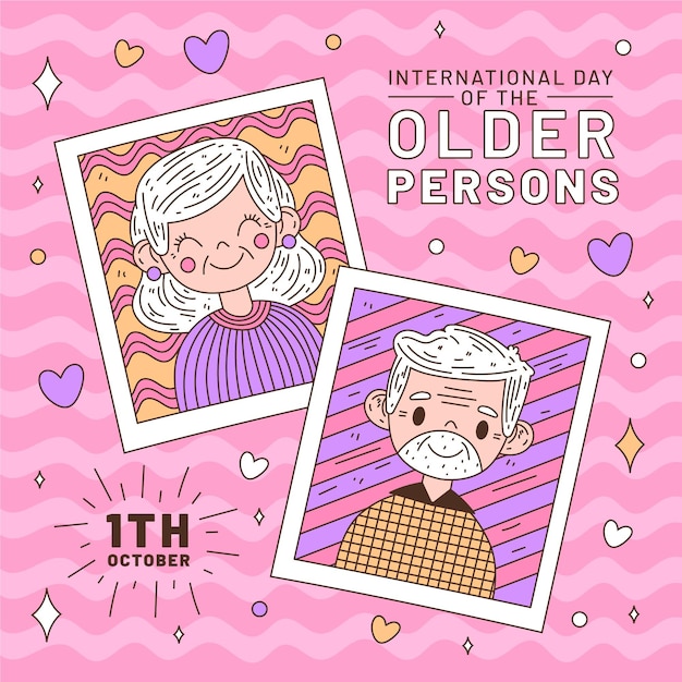 노인 배경의 다채로운 국제 날