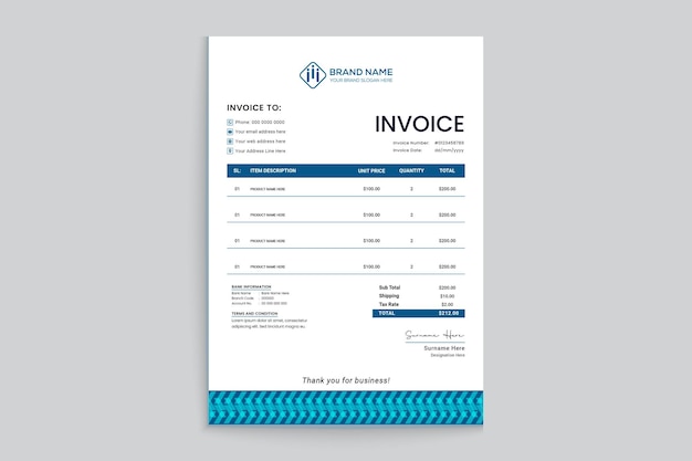 Colorful invoice design